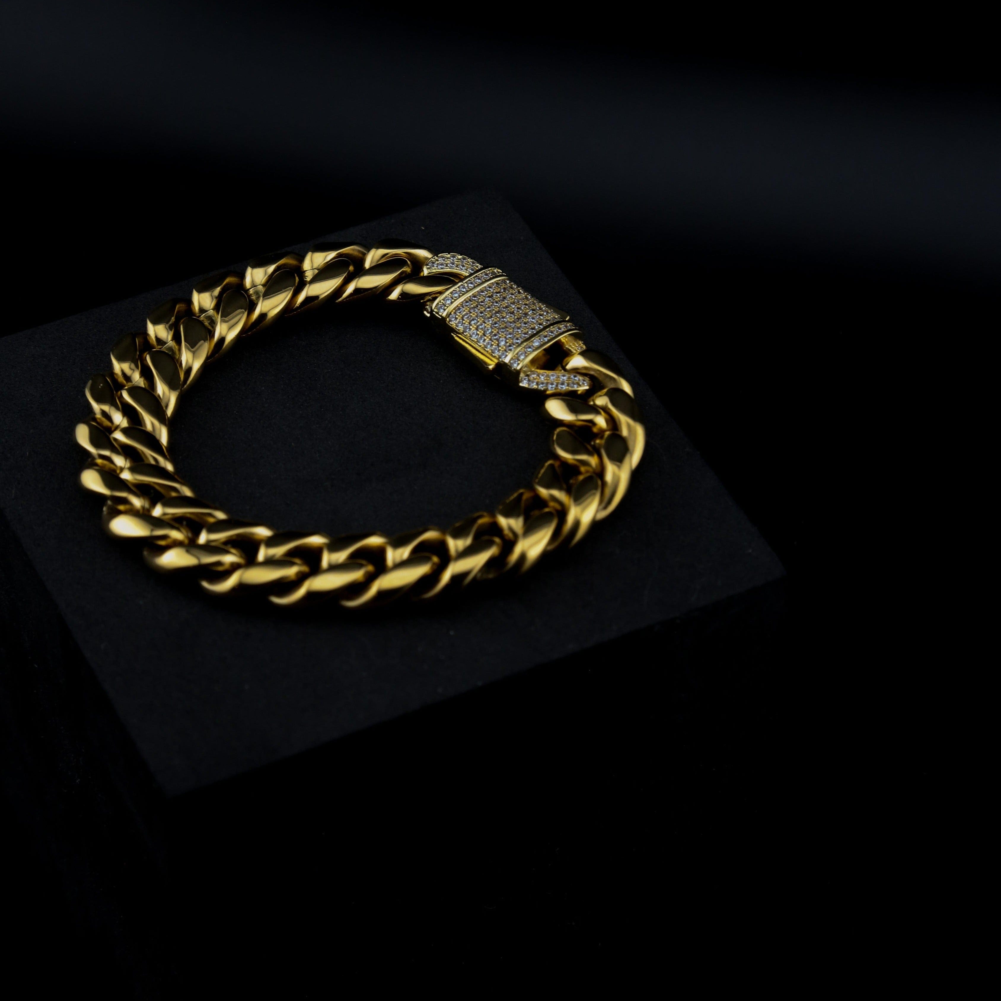 zerno Cuban Link Bracelet in Gold - 12mm