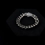 zerno Cuban Link Bracelet in White Gold - 12mm