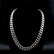 zerno Cuban Link Chain in White Gold - 12mm