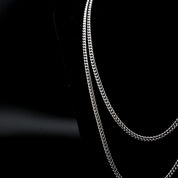 zerno Cuban Link Chain in White Gold - 4mm