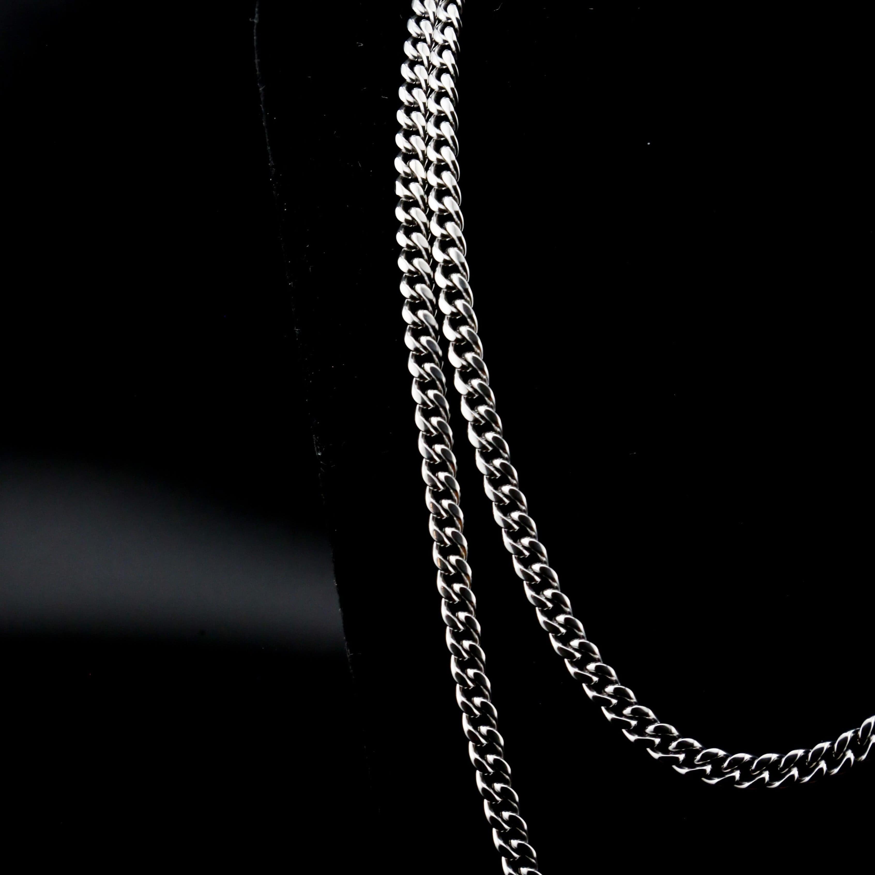 zerno Cuban Link Chain in White Gold - 6mm
