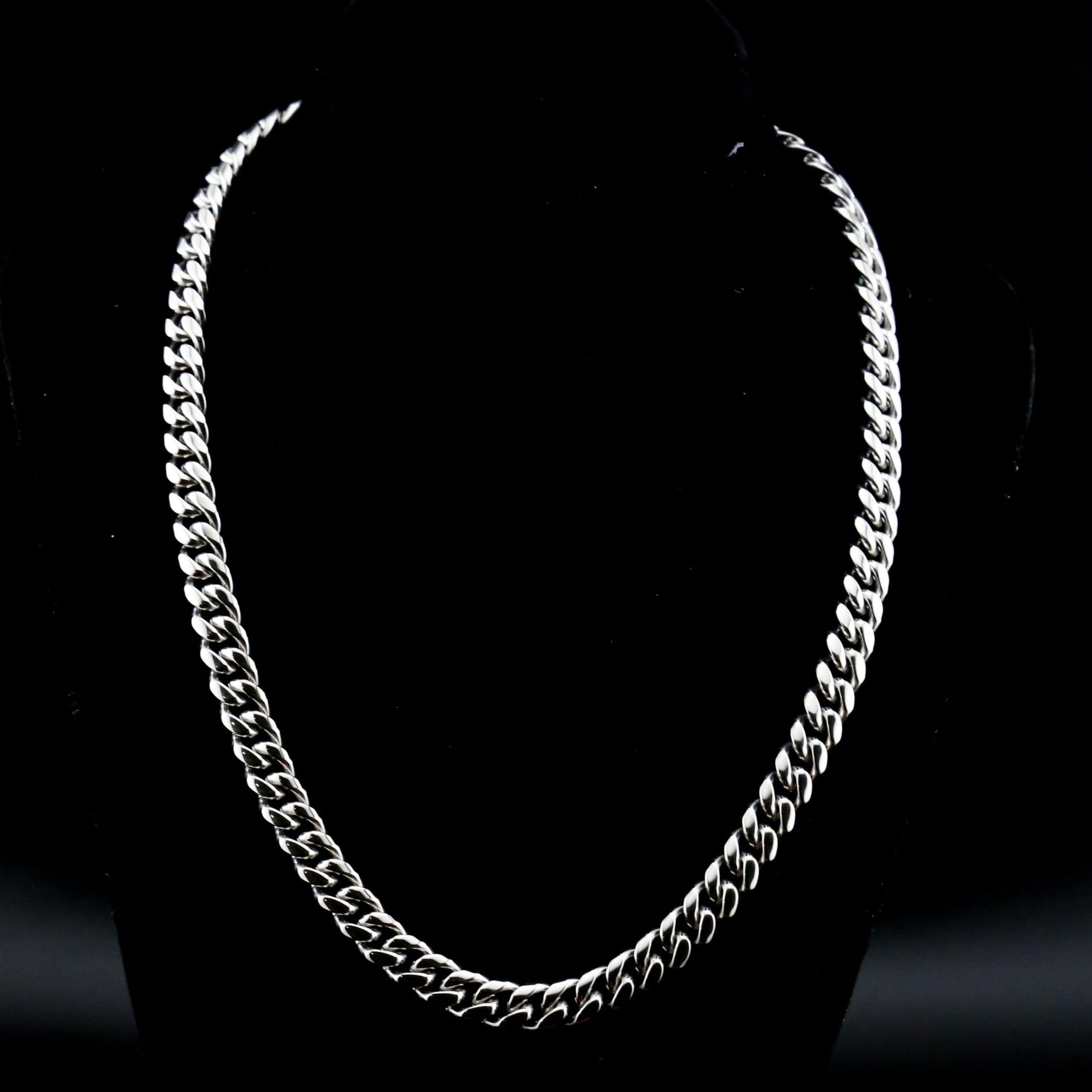 zerno Cuban Link Chain in White Gold - 8mm