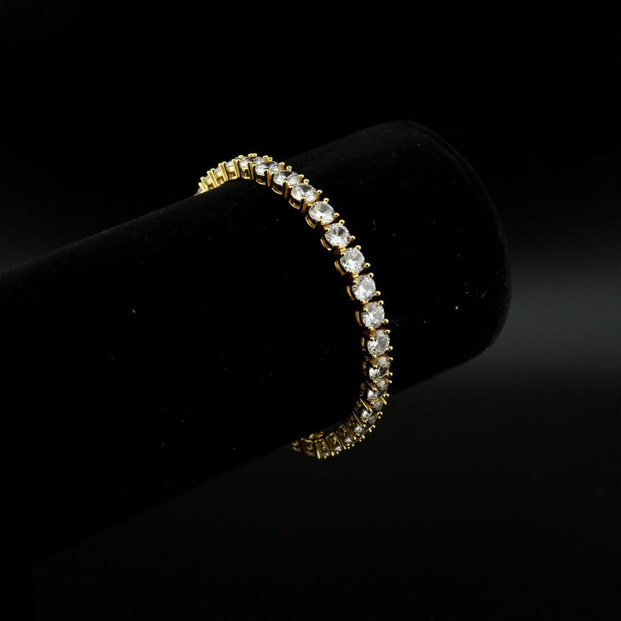 zerno Round Cut Tennis Chain Bracelet in Gold - 5mm