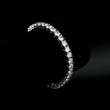 Round Cut Tennis Chain Bracelet in White Gold - 5mm
