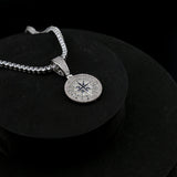 Diamond Compass Pendant in Gold / White Gold