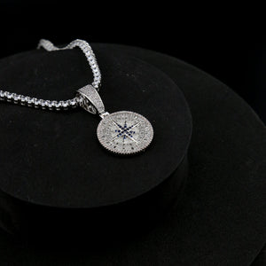 Diamond Compass Pendant in Gold / White Gold